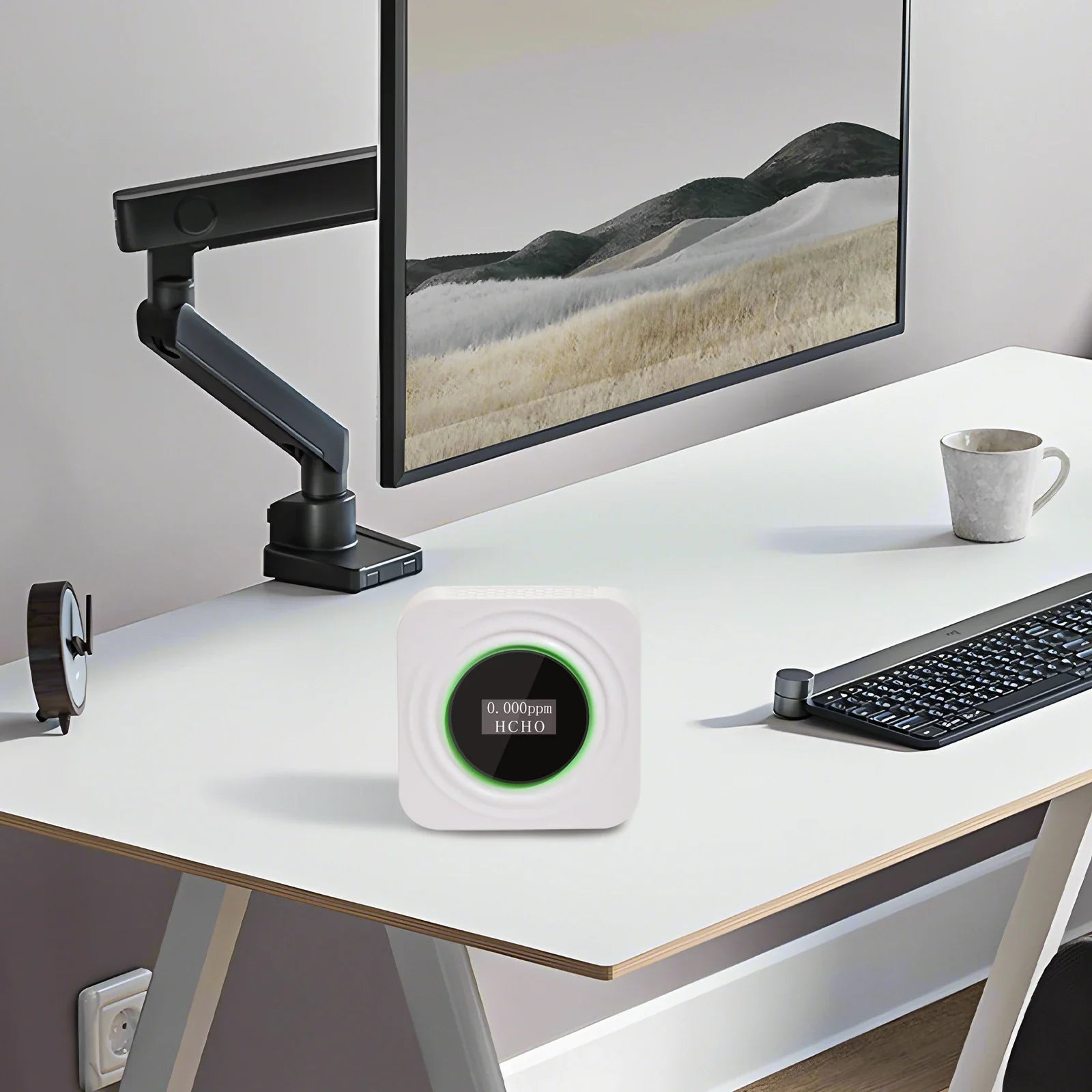 KTX-109651 6-in-1 Air Quality Monitor and Detector for HCHO, VOC, CO2, PM2.5 with LCD Display