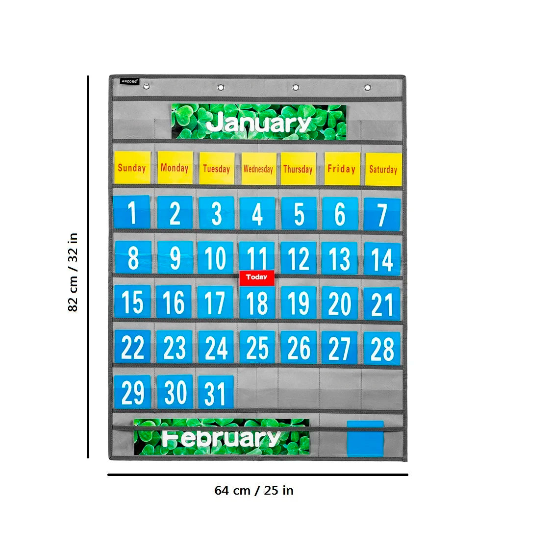 KTX-146963 Monthly Classroom Calendar Pocket Chart Kit for Educational Use