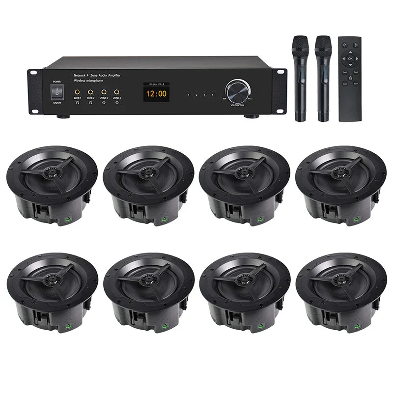 KTX-957331 4 Zone PA Matrix Audio Mixer Amplifier for Public Address Systems