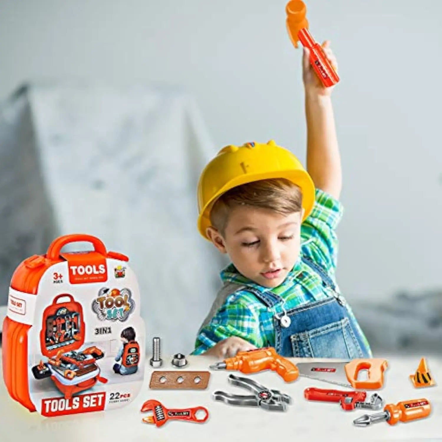 KTX-590291 Kids Tool Set - 22PCS Mini Tool Toy for Pretend Play, Ages 2-9, Plastic, Educational Fun