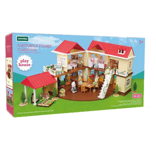 KTX-552851 Forest Family Big Villa Set - Mini Doll House Playset for Role Play and Educational Fun