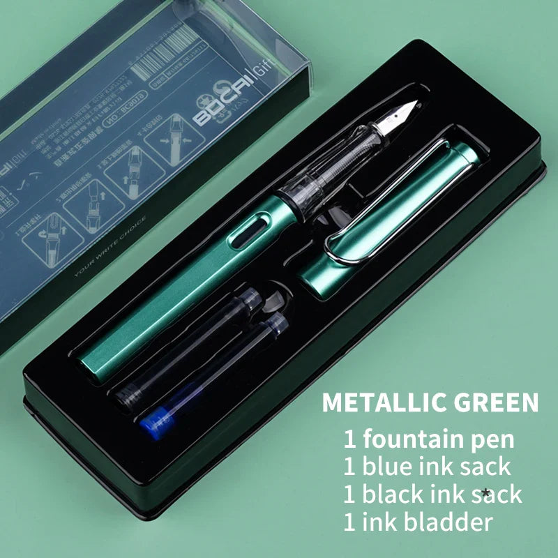 KTX-093779 Ergonomic Fountain Pen with EF Nib - Black and Blue, 16.1 cm Size