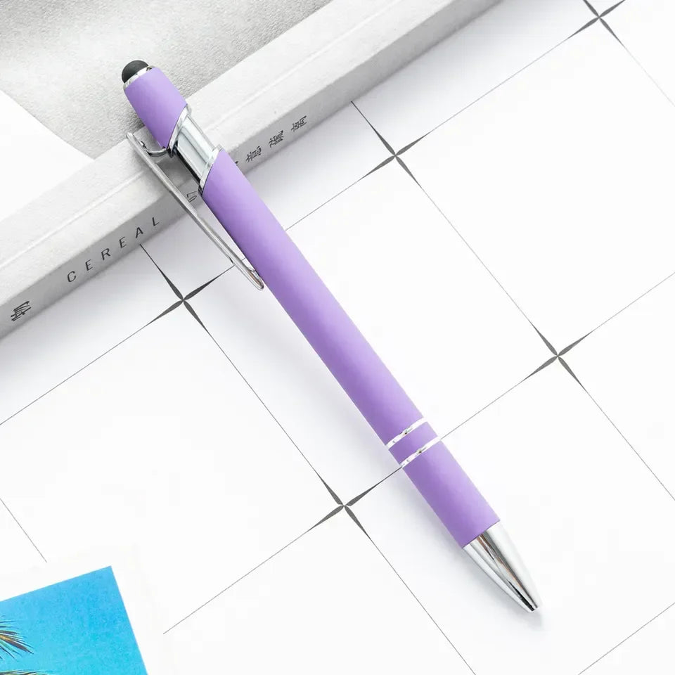 KTX-585299 Multifunctional Metal Ball Stylus Soft Touch Screen Pen 2 in 1 with Custom Logo Options