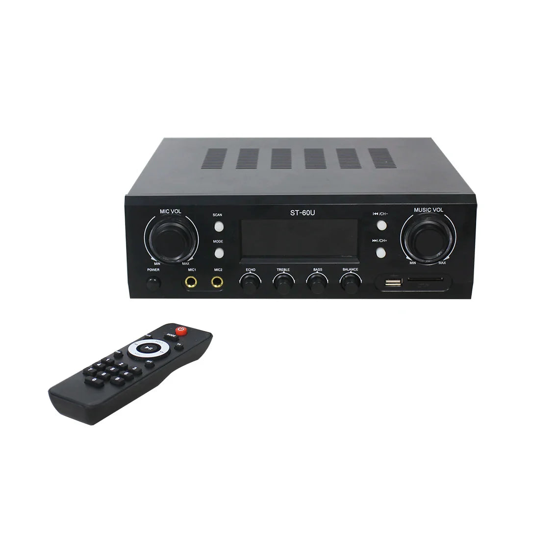 KTX-532499 70W 2-Channel Stereo Bluetooth Amplifier Receiver with FM Radio, Phono, and Coaxial Inputs for Home Audio Systems