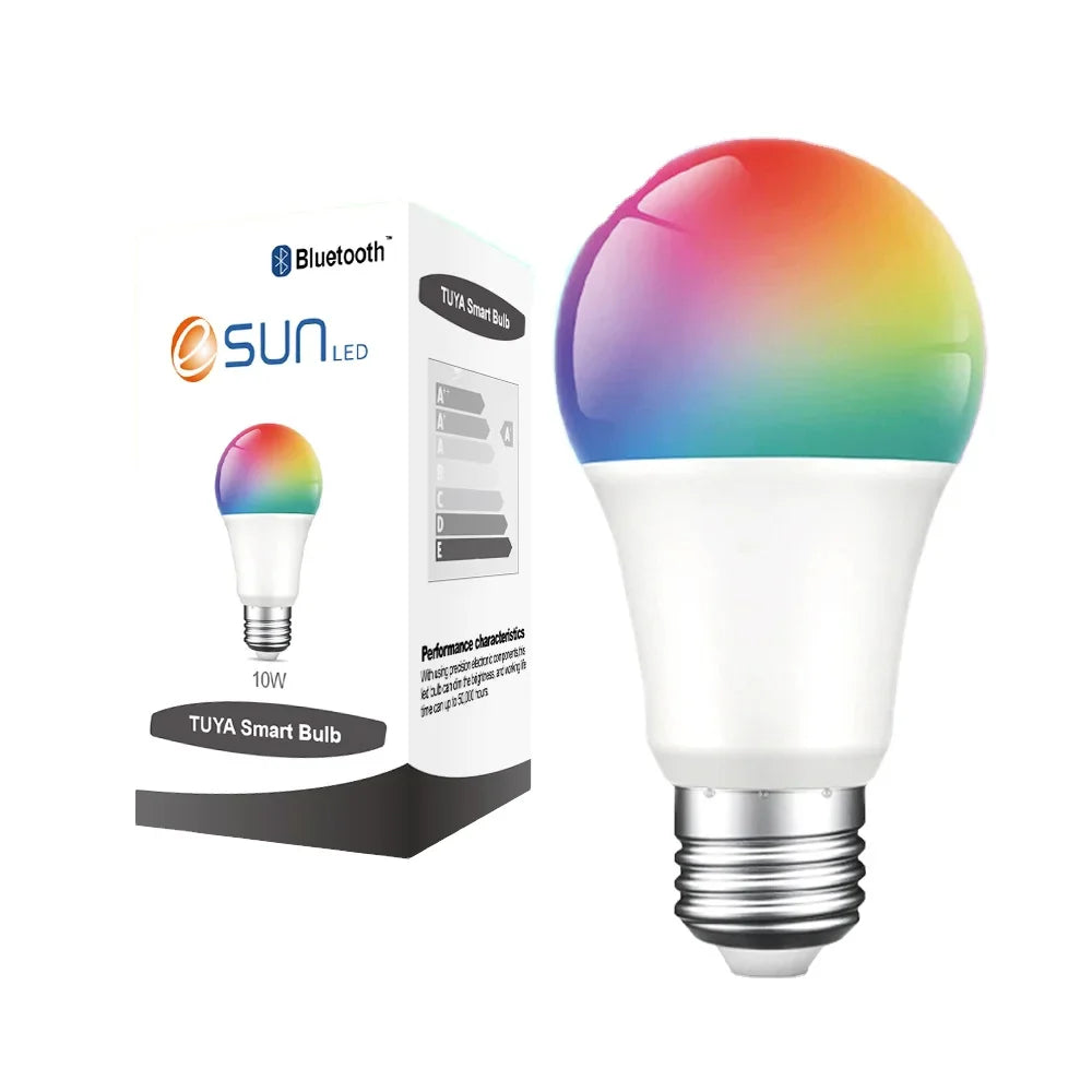 KTX-293587 Smart RGBW LED Light Bulb E27 E26 B22 - Multi-Colour 10W Bluetooth Compatible with Smart Life App