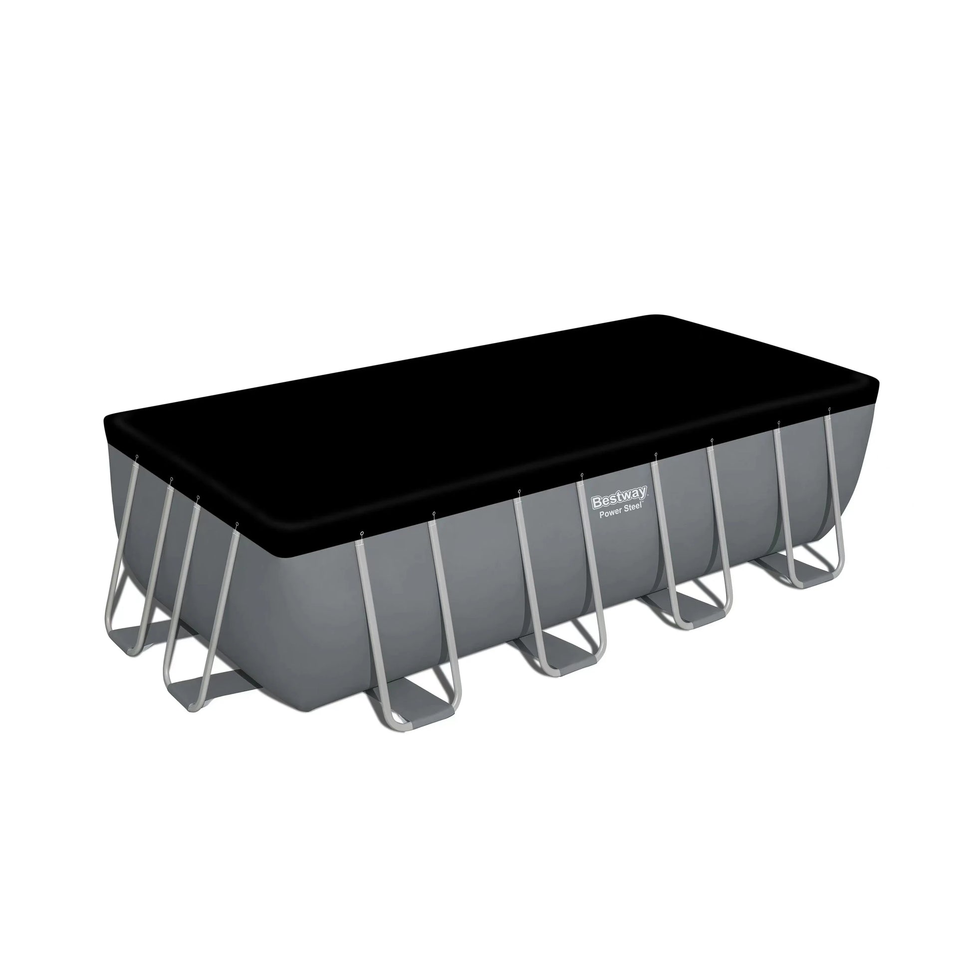 KTX-470931 Bestway 56670 Power Steel Rectangle Above Ground Swimming Pool 4.88m x 2.44m x 1.22m