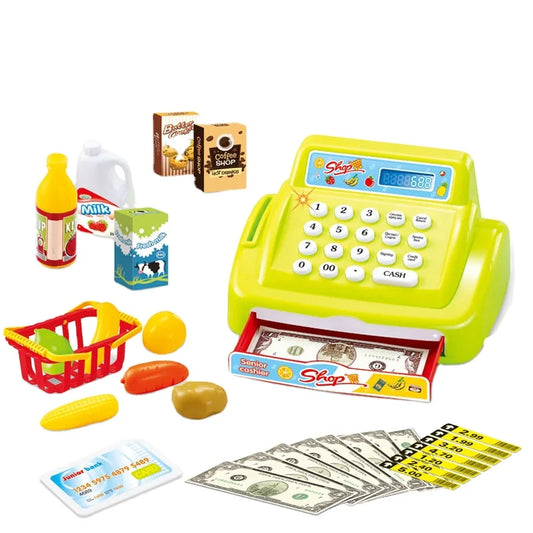 KTX-704403 Educational Battery Operated Cash Register Toy with Microphone for Kids Ages 2-7