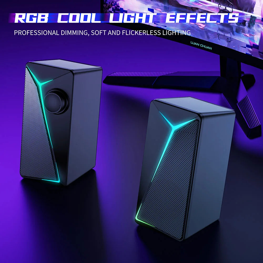 KTX-283347 2.0 Desktop USB RGB Multimedia Speaker with Super Bass for PC and Laptop Gaming