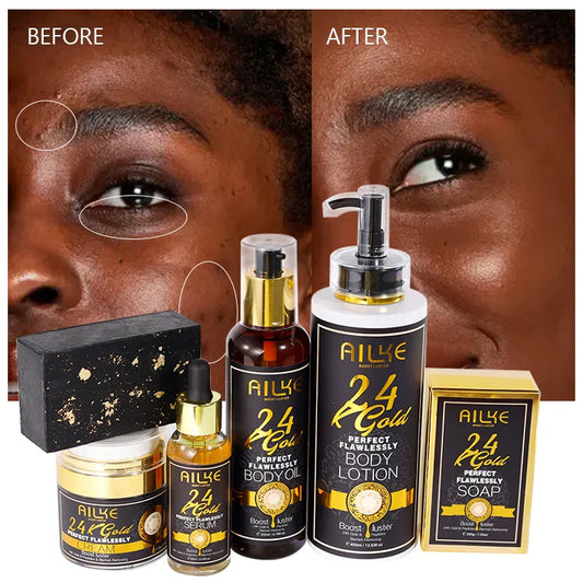 KTX-391187 Customisable 24K Gold Moisturising Face Care Set with Papaya Extract for Melasma and Dark Spot Treatment