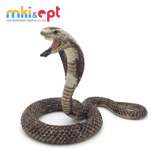 KTX-359763 Realistic Plastic Naja Snake Toy for Ages 5-13, Hand-Made in Guangdong, 4.5 x 7 x 4.5 CM