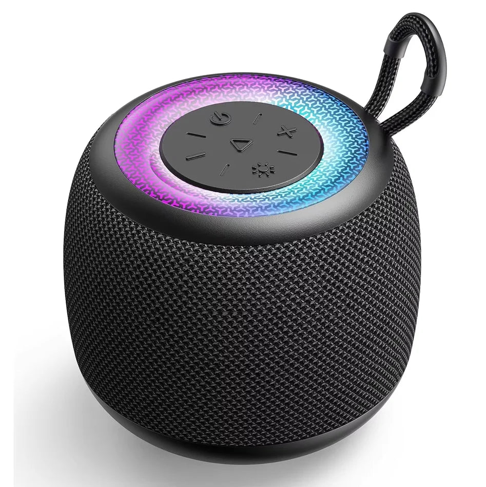 KTX-955667 Mini Waterproof Portable Bluetooth Speaker with Hi-Fi Bass and RGB LED Lights for Outdoor Use and Gaming