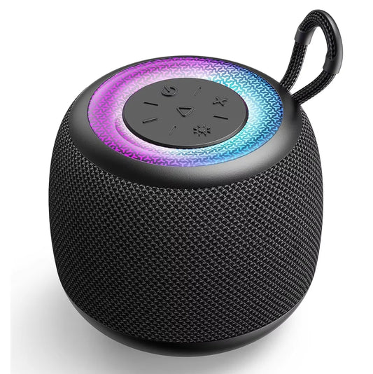 KTX-955667 Mini Waterproof Portable Bluetooth Speaker with Hi-Fi Bass and RGB LED Lights for Outdoor Use and Gaming