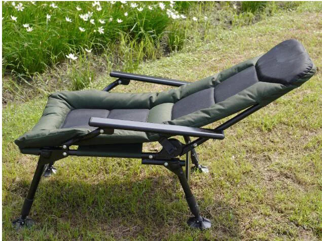 KTX-322899 Folding Fishing Chair with Metal Iron Frame and Solid Wood Seat for Outdoor Camping and Garden Use