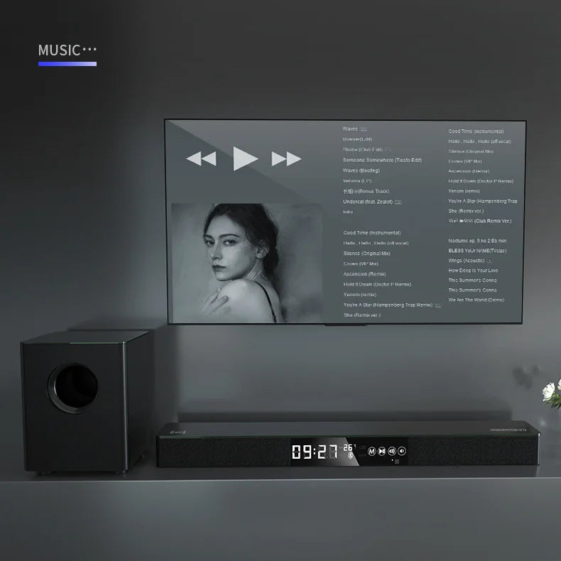 KTX-369299 120W 2.1CH Stereo Sound Bar with Subwoofer and 3D Surround Sound for TV