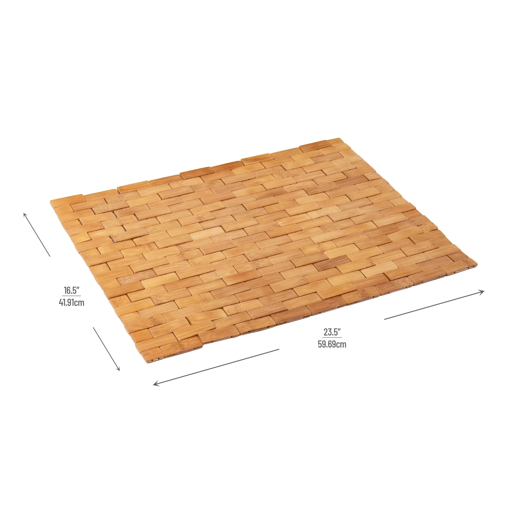 KTX-104275 Bamboo Rayon Shower and Bathtub Mat, Brown, 23.5"L x 16.5"W x 0.4"H