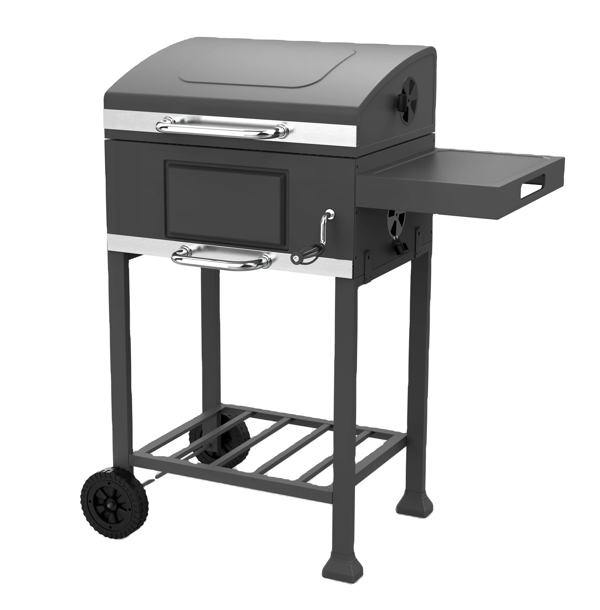 KTX-465811 Extra Large Heavy-Duty Charcoal BBQ Grill with Foldable Side Table for Outdoor Cooking