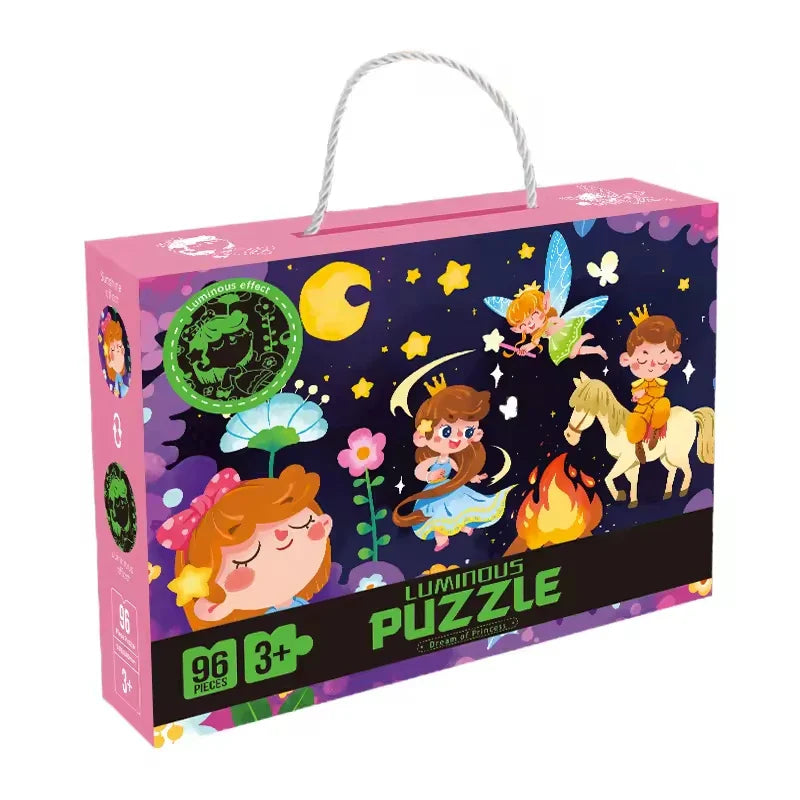 KTX-838931 Glow-in-the-Dark Children’s Puzzle Plane Educational Block Toy 26x19.5x6cm