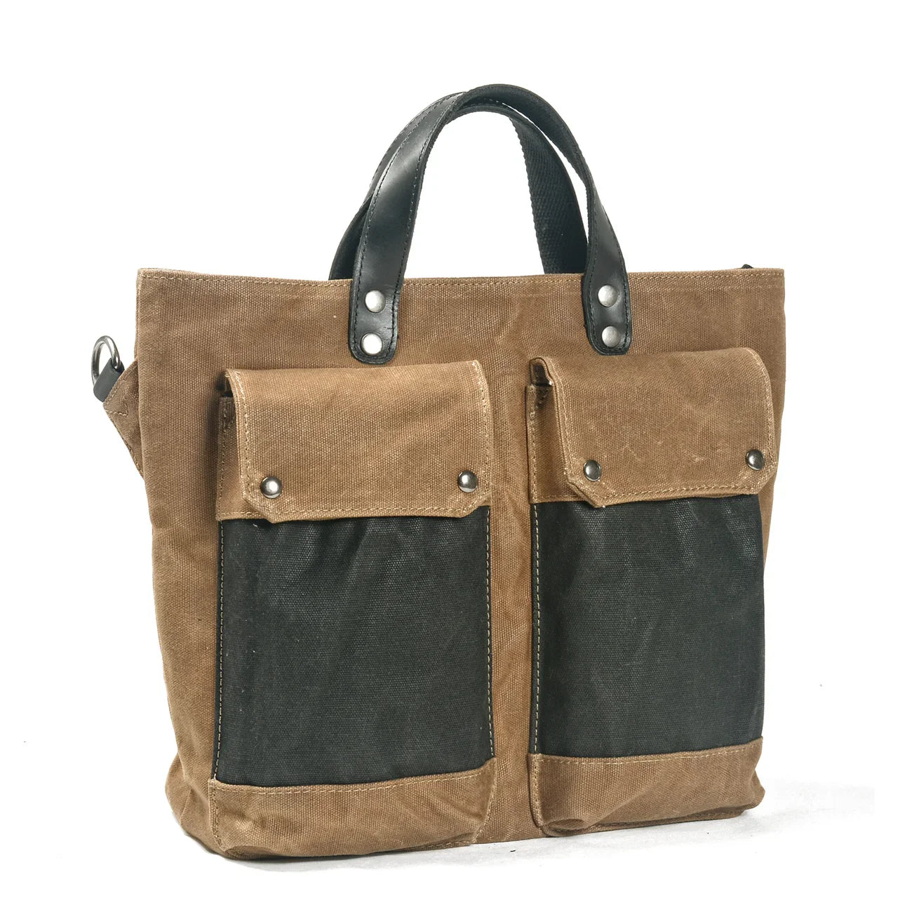 KTX-643859 Retro Waterproof Canvas Messenger Bag with Leather Accents for Unisex