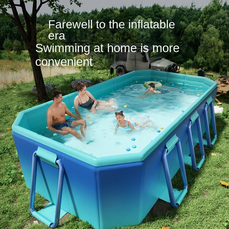 KTX-126291 Outdoor Folding Inflatable Swimming Pool for Kids and Adults - Durable PVC and PC Material