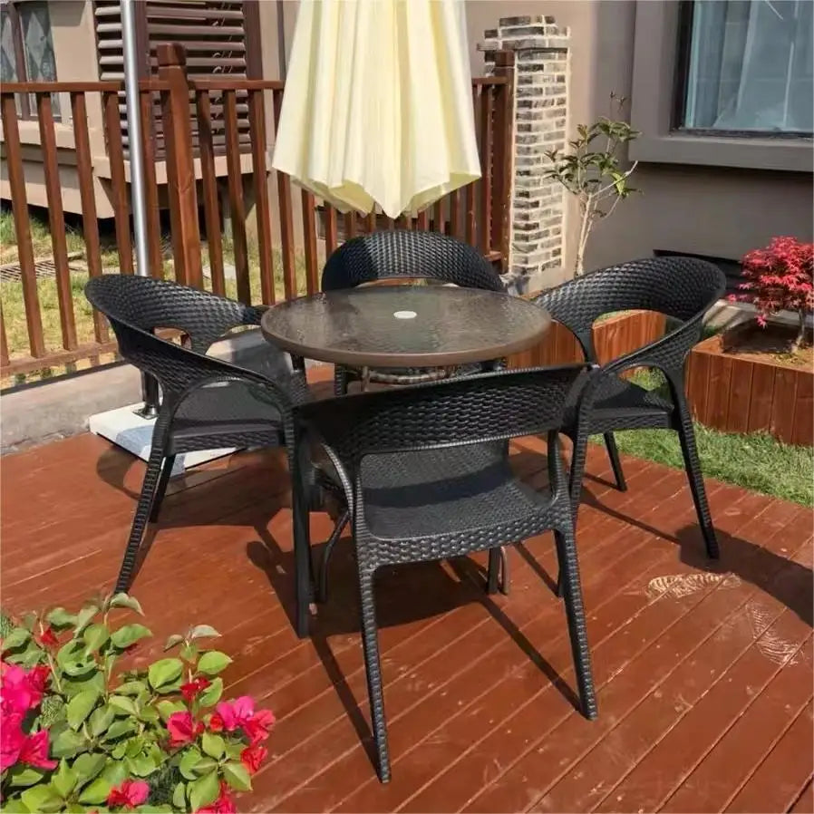 KTX-694547 Folding Aluminium Outdoor Table and Chairs Set for Balcony and Garden Use