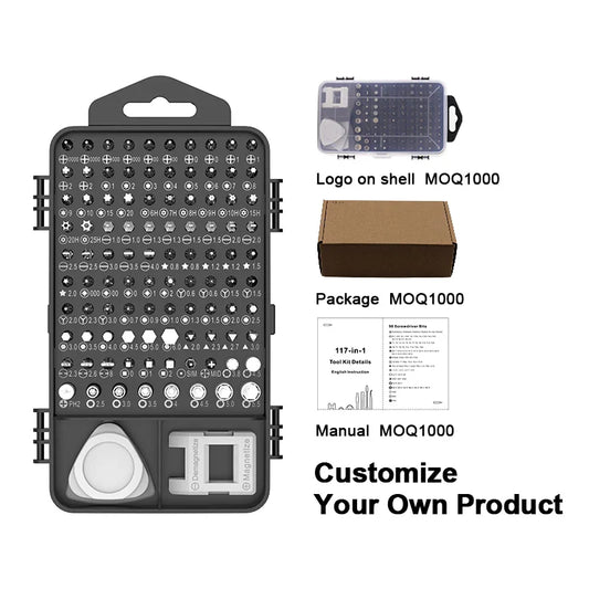 KTX-428115 Precision Mini Screwdriver Set with 118 Magnetic Bits - Multi-Function Stainless Steel Repair Tool