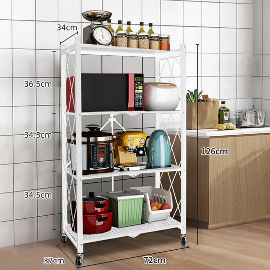 KTX-467347 Multifunctional Folding Kitchen and Bathroom Storage Rack Organizer