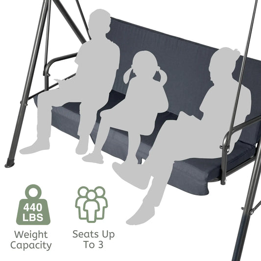 KTX-758931 Double Hammock Metal Hanging Swing Chair with Stand for Patio and Garden Use