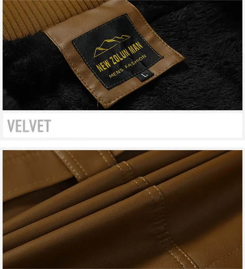 KTX-964115 Men's Coats Waterproof Windproof Motorcycle Jacket With Standing Collar Waxed Leather Jacket Winter PU Leather Jacket Custom