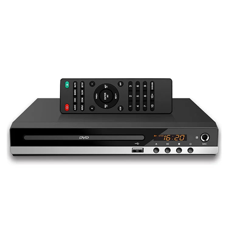 KTX-747219 Portable HDMI-Compatible Full HD 1080P DVD Player with USB Support for CD, MP3, MP4, RW, and VCD Playback