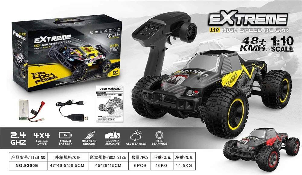 KTX-986963 Waterproof 2.4GHz 1/10 Scale 4x4 Off-Road RC Racing Car with High Speed and Reliable Performance