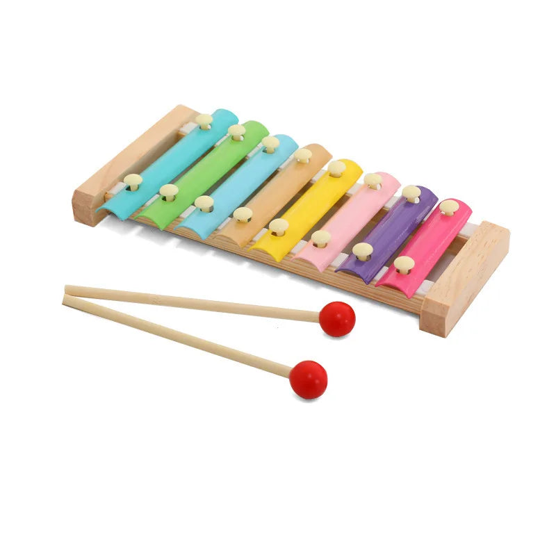 KTX-006675 Montessori Wooden Animal Math Clock and Musical Instrument Educational Toy Set for Kids