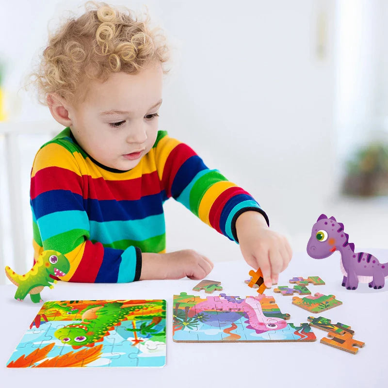 KTX-447635 24-Piece Wooden Jigsaw Puzzle for Early Childhood Education – Classic Montessori Toy for Babies, Kids, Boys and Girls