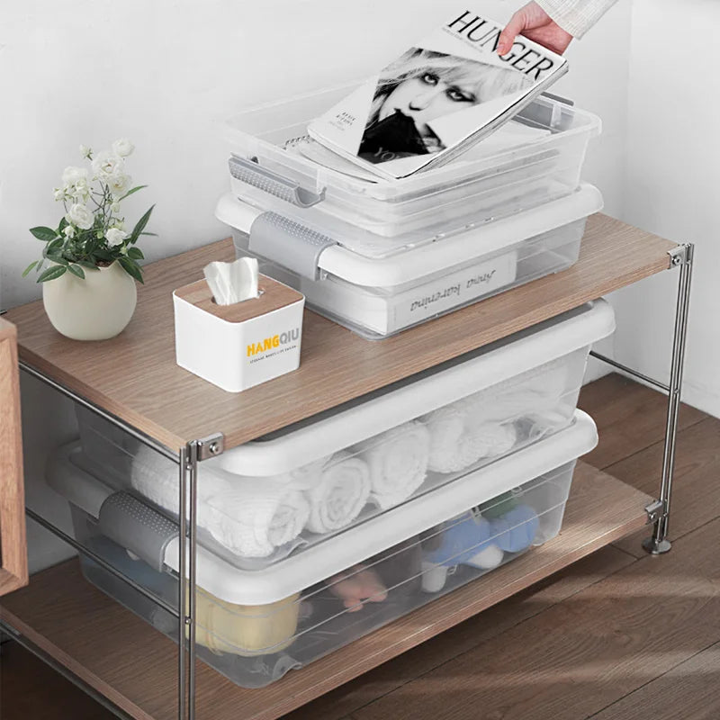 KTX-860563 Large Plastic Storage Boxes for Clothes and Home Organisation