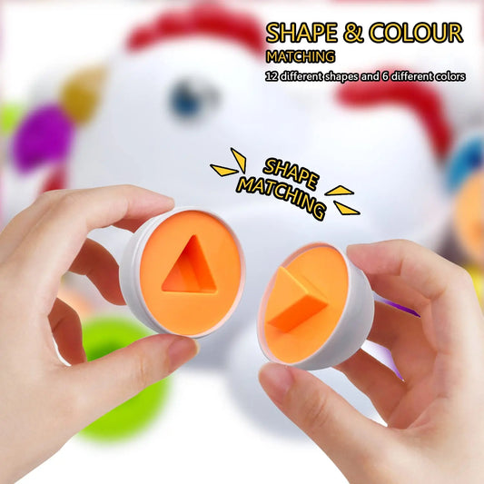 KTX-101075 Sensory Matching Eggs Educational Toy for Babies 0-12 Months - Shape and Color Recognition