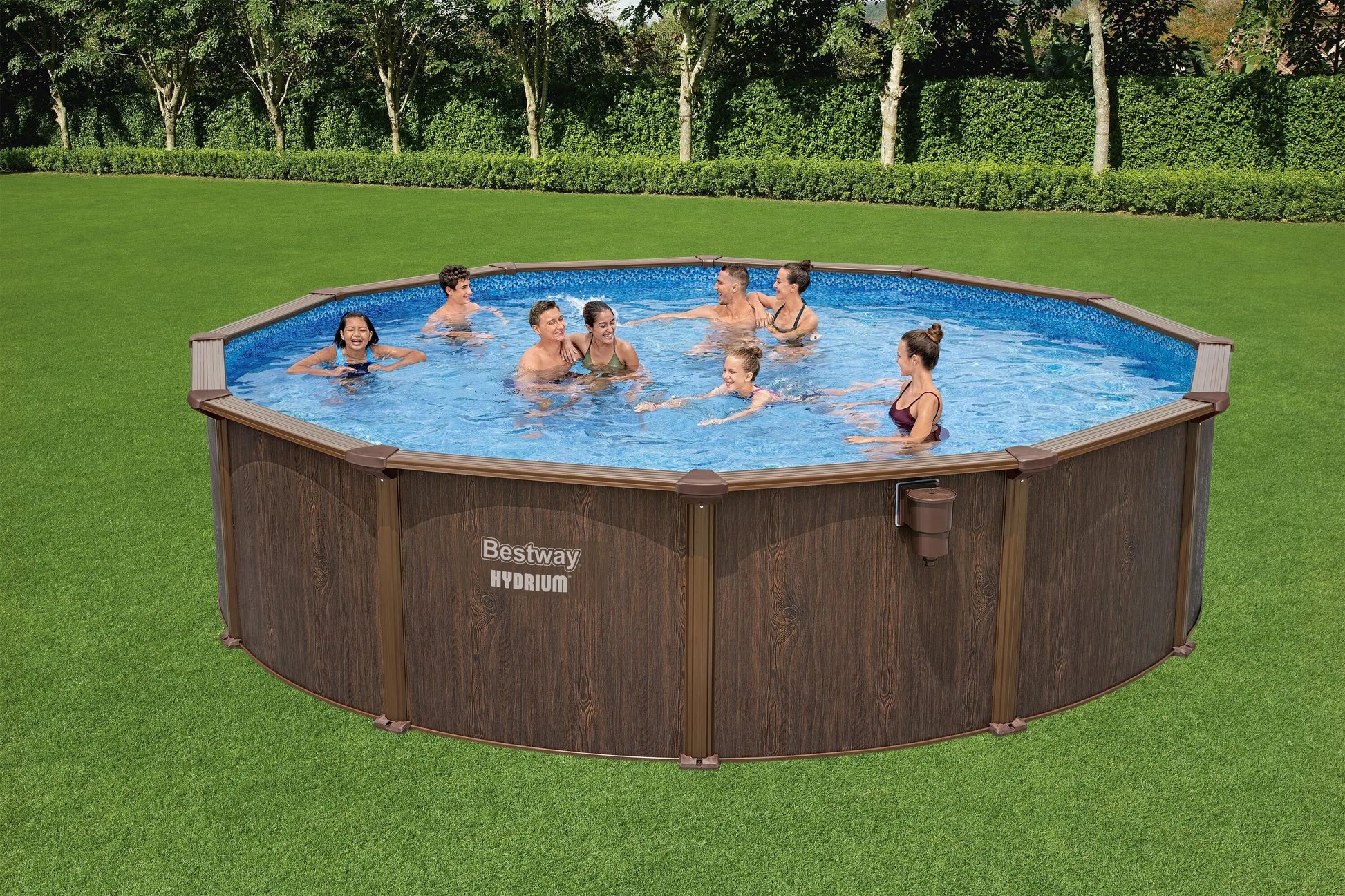 KTX-618963 Large Round Above Ground Family Swimming Pool Set - 5.49 m x 1.32 m Outdoor Portable Design