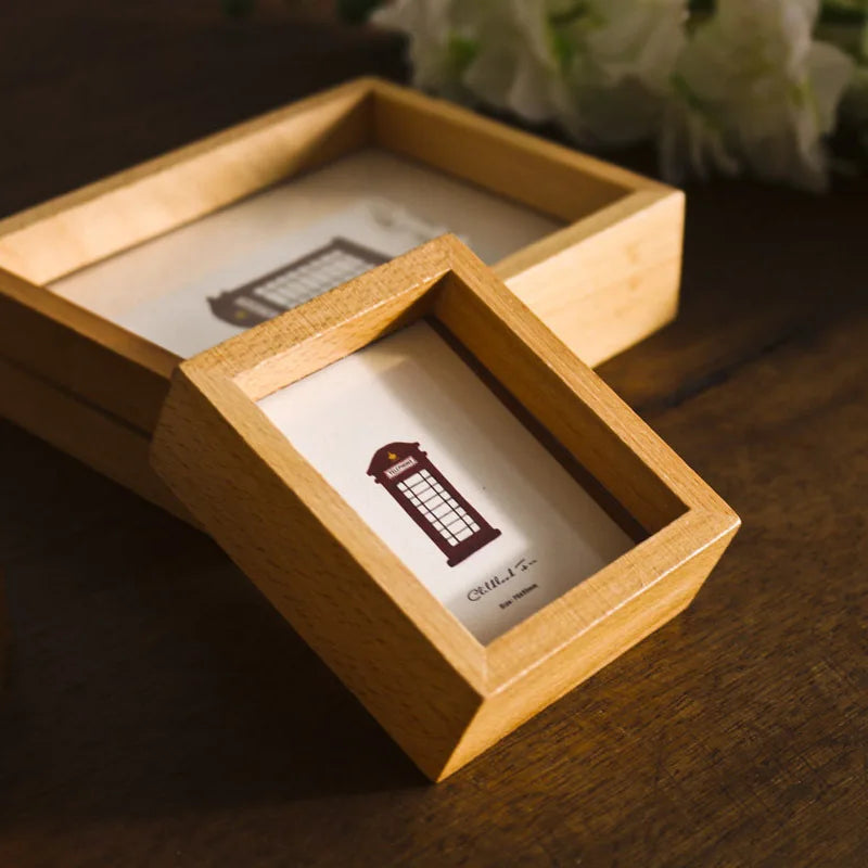 KTX-554579 Modern Solid Wood Photo Frames and Playful Shadow Box Wall Art