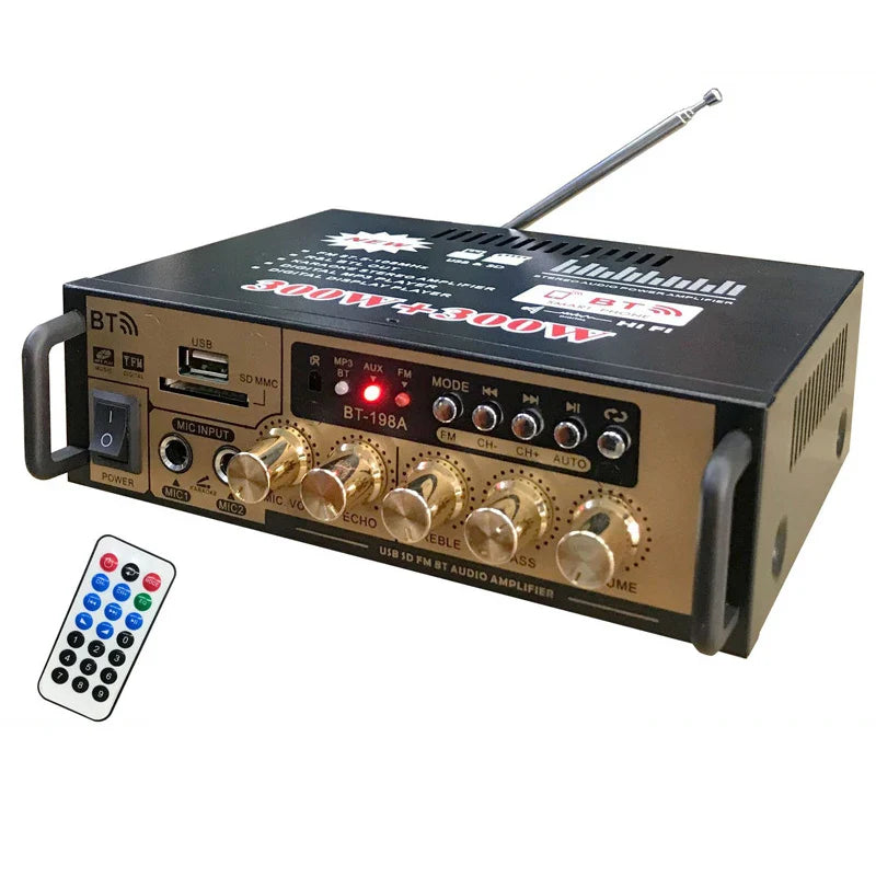 KTX-645459 Mini 12V Audio Power Amplifier with U Disk and Bluetooth Functionality