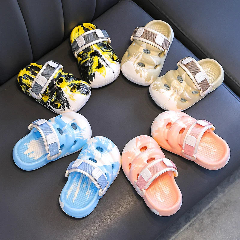 KTX-689619 Summer Wholesale Cute Leather Casual Shoes with Stock Availability Soft Sole Non-Slip Cartoon Baby Buckle Toddler Sandals