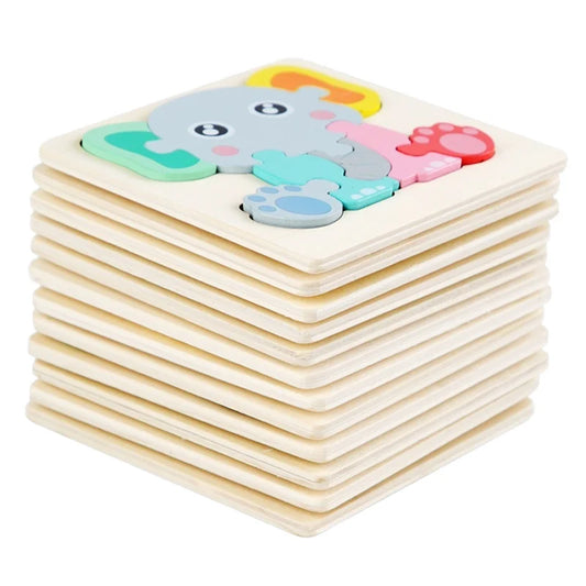KTX-515475 3D Animal Snap Puzzle Jigsaw Board Toy for Children's Early Learning and Development