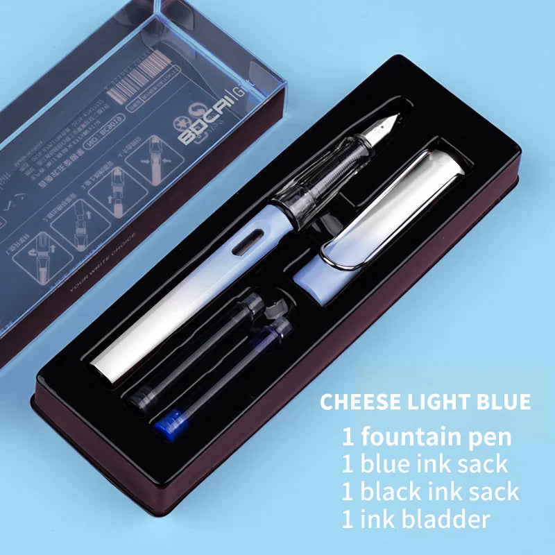 KTX-093779 Ergonomic Fountain Pen with EF Nib - Black and Blue, 16.1 cm Size