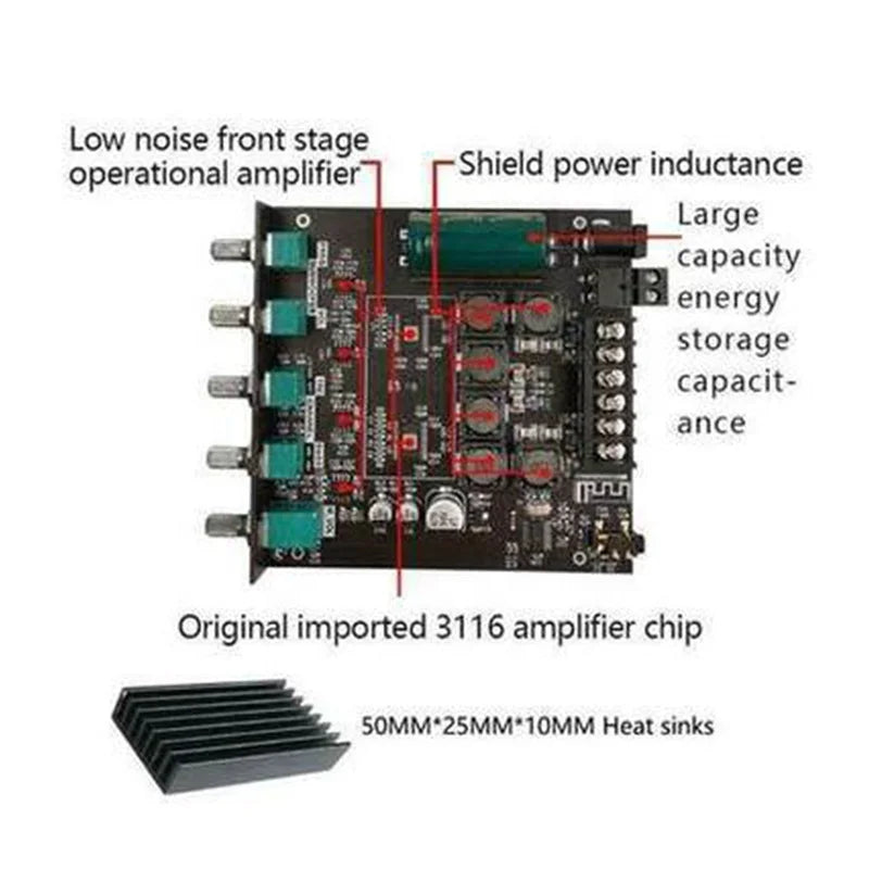 KTX-419027 2.1 Channel Bluetooth Digital Power Amplifier Module with Heavy Subwoofer and High Power Output