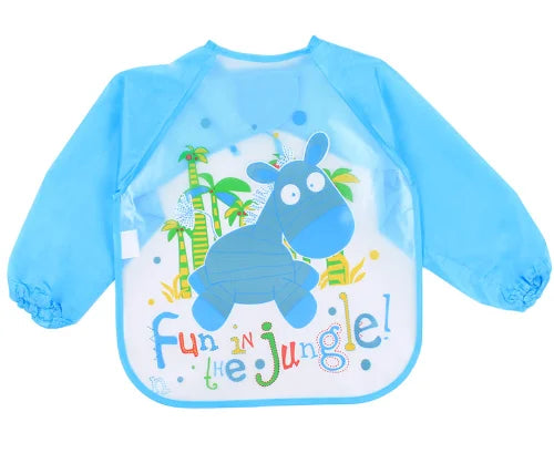 KTX-080531 Private Label Baby Feeding Bib for Eating Waterproof Washable Long Sleeve Romper Smock