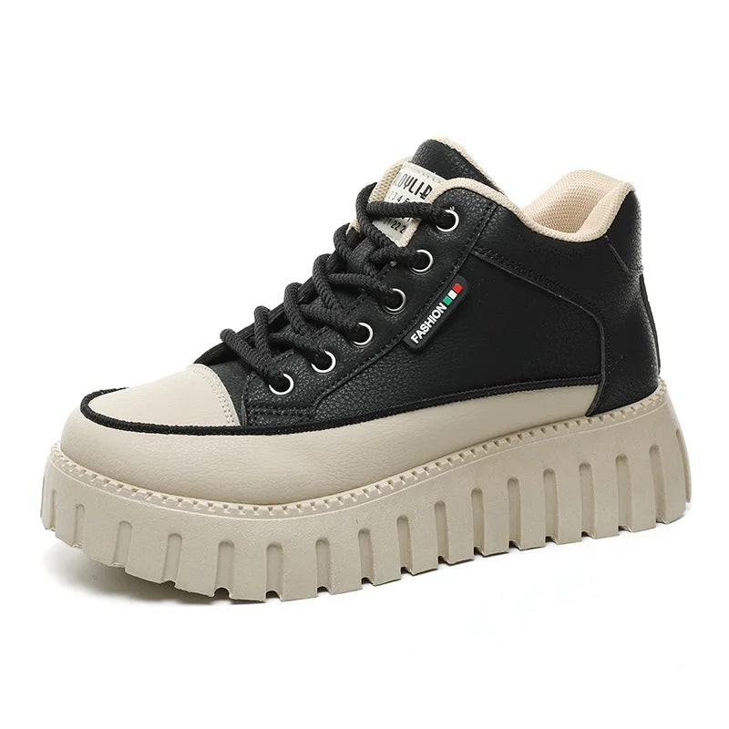 KTX-737043 ZY12262 New Versatile Board Shoes Autumn Pinecake Sole Student Thick Sole Elevated Fashion Casual Shoes