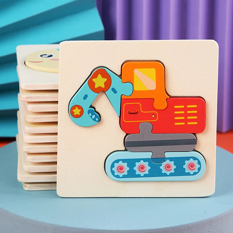 KTX-515475 3D Animal Snap Puzzle Jigsaw Board Toy for Children's Early Learning and Development