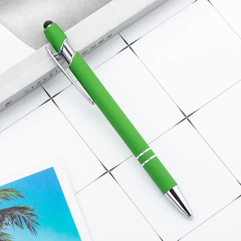 KTX-585299 Multifunctional Metal Ball Stylus Soft Touch Screen Pen 2 in 1 with Custom Logo Options