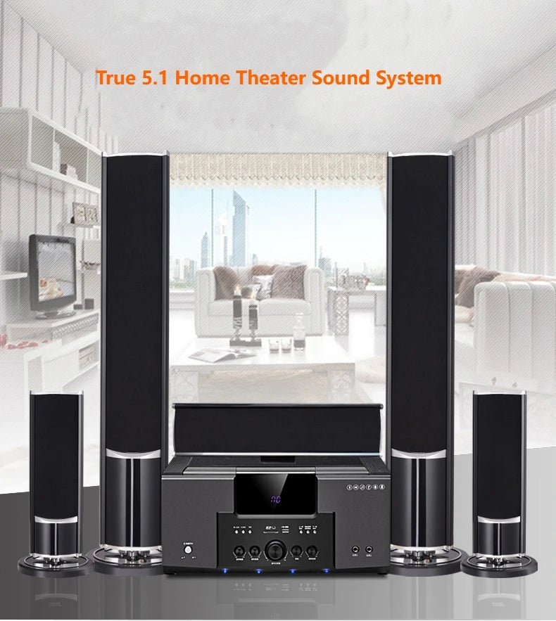 KTX-156883 5.1 Channel Home Theatre Speaker System with Powerful Subwoofer and Remote Control
