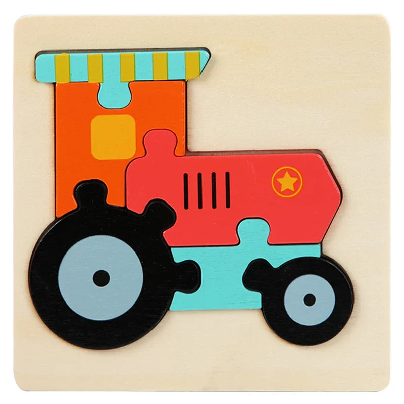 KTX-515475 3D Animal Snap Puzzle Jigsaw Board Toy for Children's Early Learning and Development