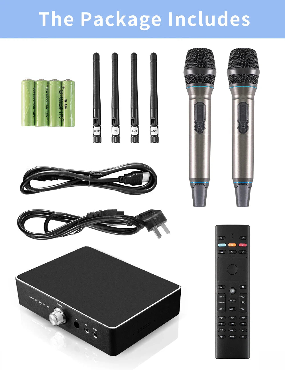 KTX-909907 600W Mini Desktop Amplifier with 3 High-Powered Channels for Home Sound Systems