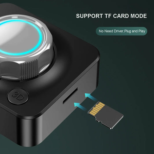 KTX-829203 Wireless Audio Receiver with RCA, 3.5mm Aux, and TF Connectors for Home Speakers