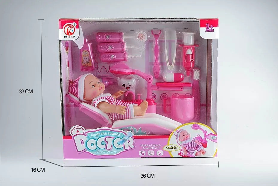 KTX-902163 14-Piece Educational Doctor Play Set for Children, Dentist Toys for Ages 2-13 Years